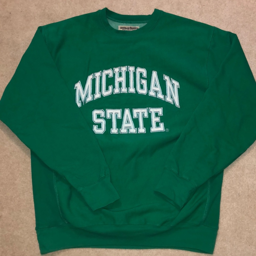 Green Michigan State crewneck